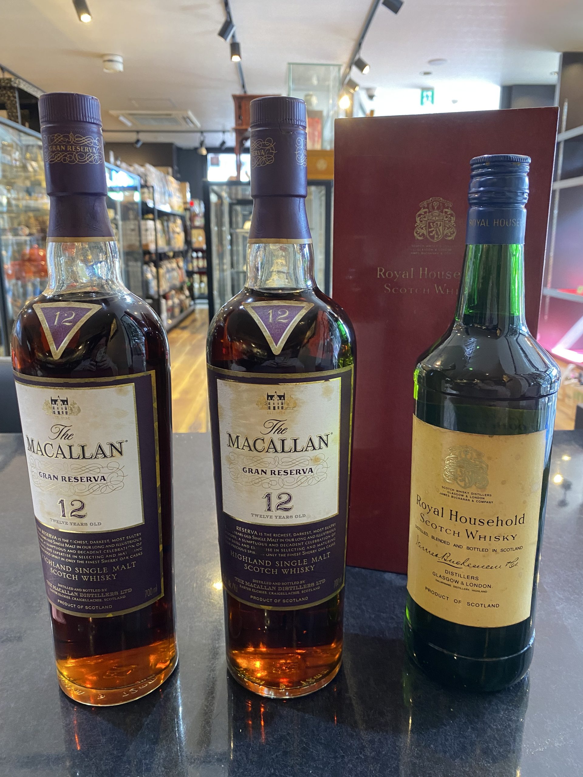 マッカラン グランレゼルバ 12年 MACALLAN GRAN RESERVA　Royal Household ロイヤルハウスホールド スコッチ 100周年記念ボトル　お買取りさせていただきました。